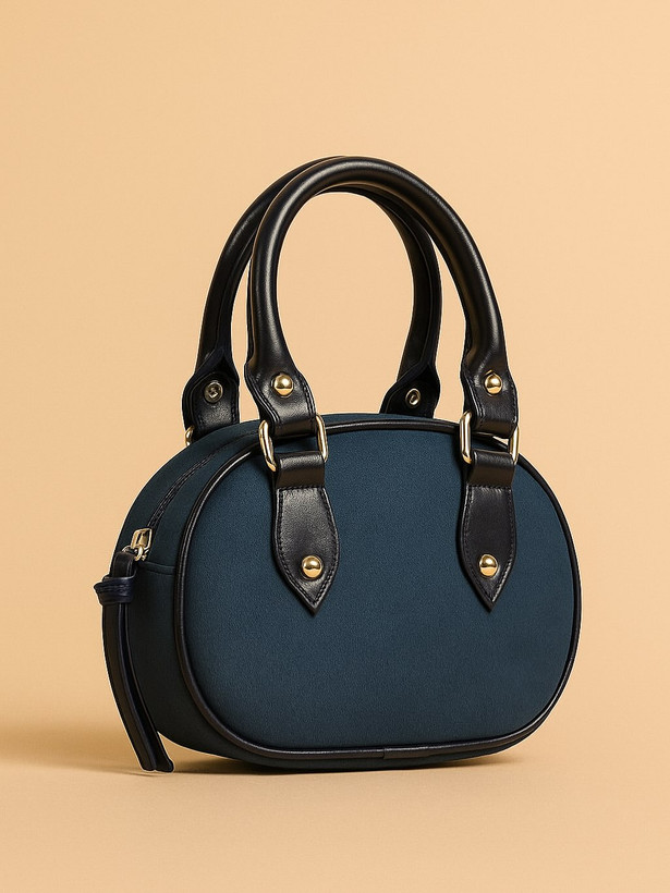 کیف دوشی کوچک مینی جیر سرمه ای با بند دوشی بلند