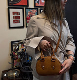 کیف مینی جیر عسلی جیب داخلی زیپدار