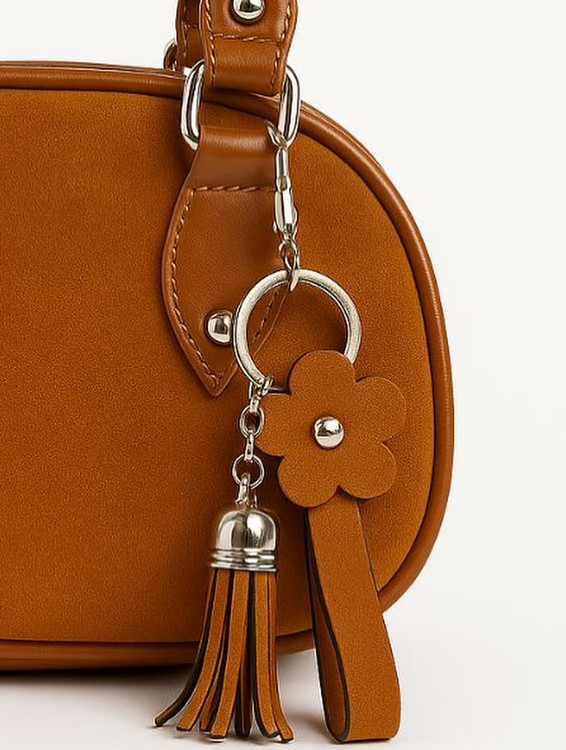 آویز طرح شکوفه جیر برای کیف و کلیدها