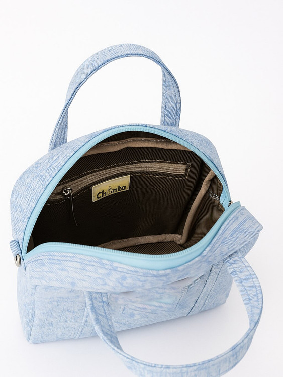 بافت ظریف پارچه جین کیف غوغا با رنگ آبی و جزئیات جاکارتی»