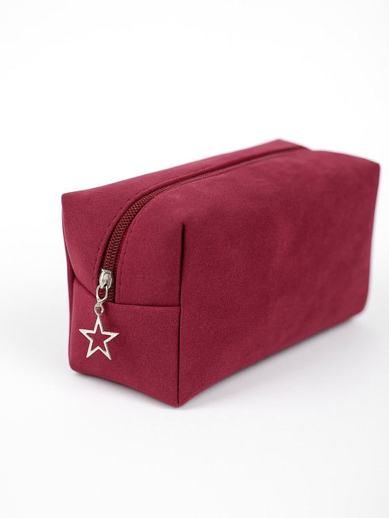 سایز متوسط کیف لوازم آرایش و ارگنایزر جیر زرشکی چری