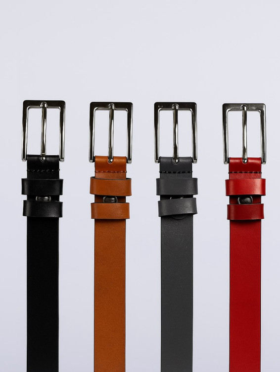 کمربند چرم گاومیشی زنانه مشکی با سگک فلزی محکم