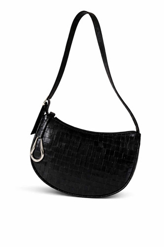 کیف حصیری هلالی مشکی