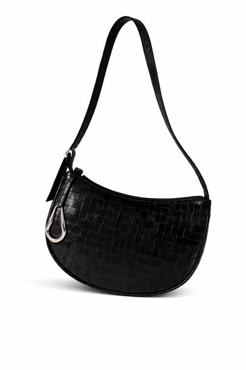 کیف حصیری هلالی مشکی