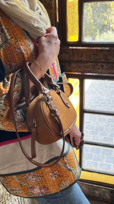 کیف مینی بدنه جیر عسلی