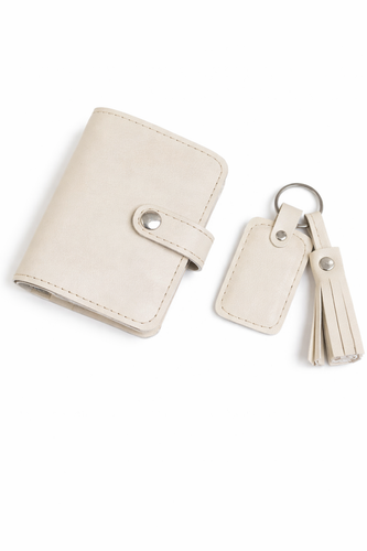 کیف پول جیبی چرمی کرم