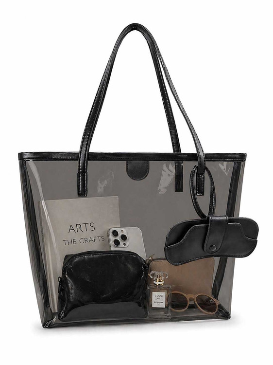 کیف طلقی بزرک زنانه مشکی شیک مناسب ساحل و روزمره